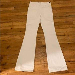 Frame denim high waist white flare jeans
